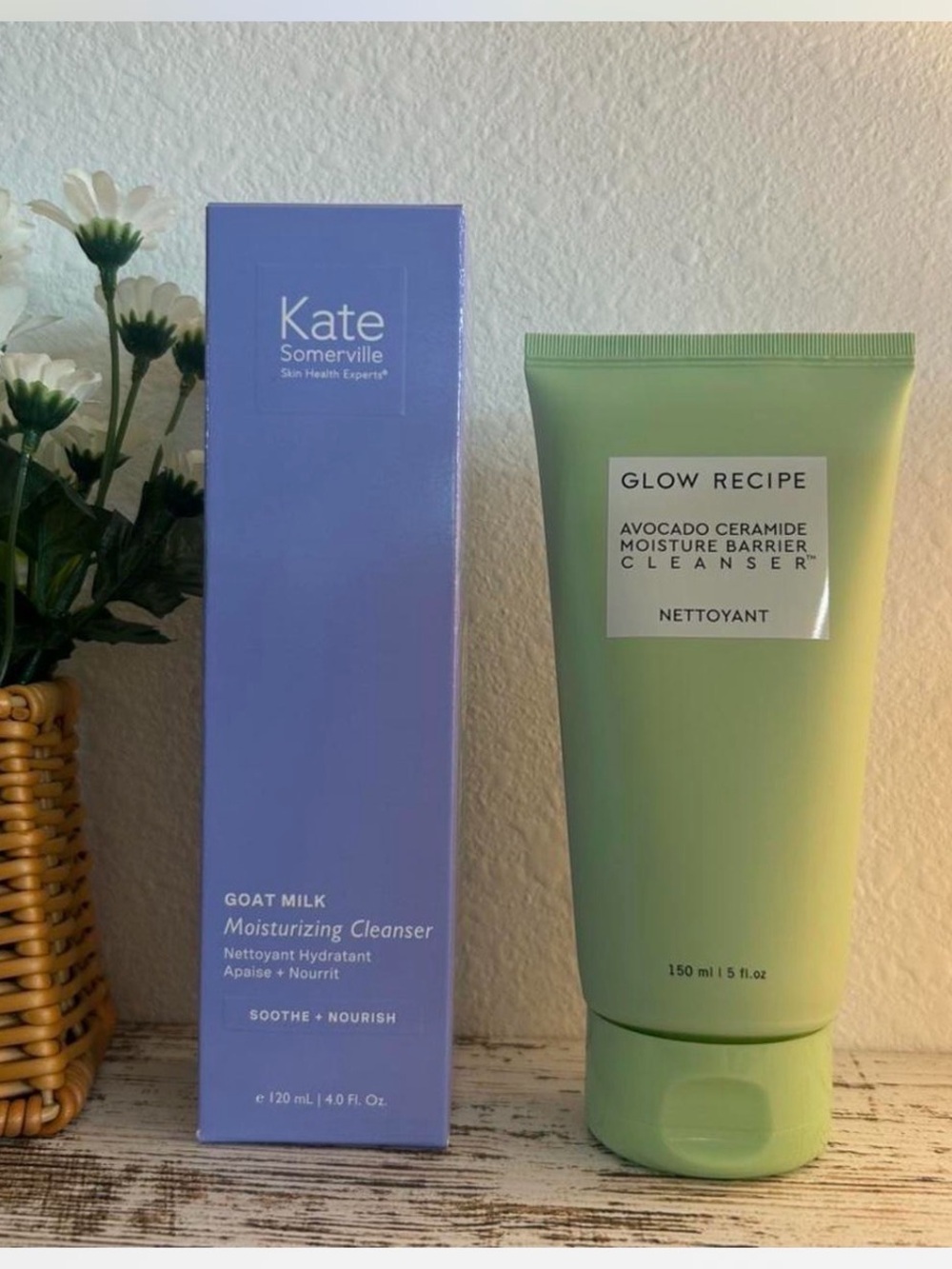 Glow Recipe Avocado Moisture Barrier Cleanser & Kate Somerville cleanser